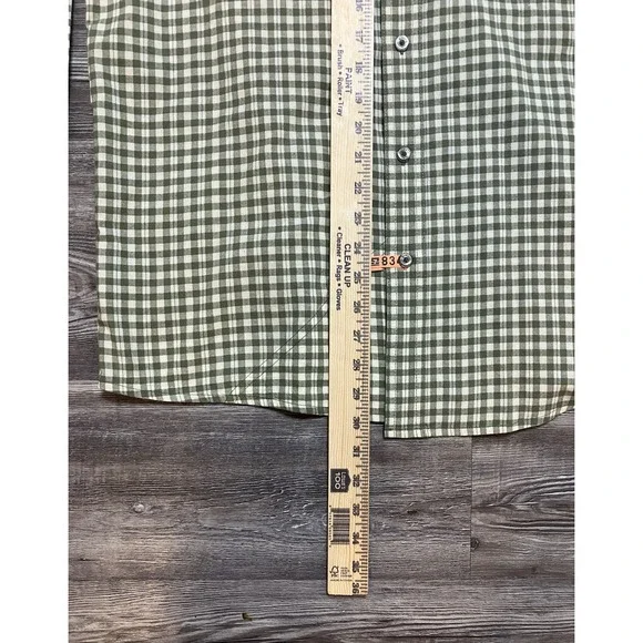 Orvis Mens M Outdoor Long Sleeve Shirt Plaid Green Organic Cotton Blend Button - Picture 4 of 10
